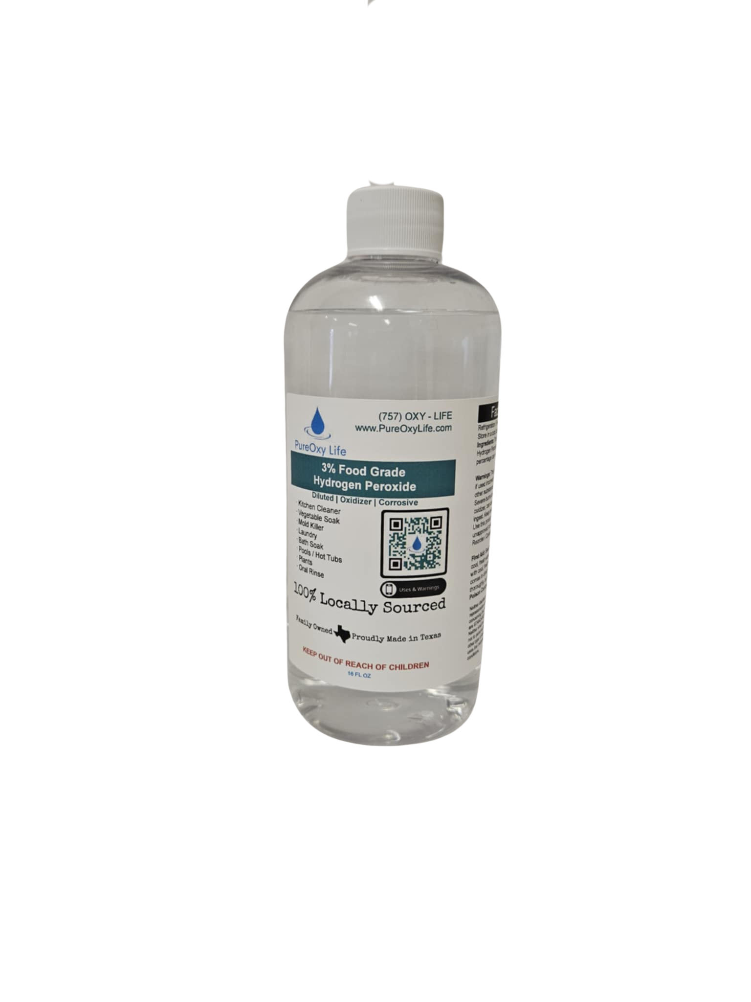 16oz - 3% FG Diluted Hydrogen Peroxide CLR