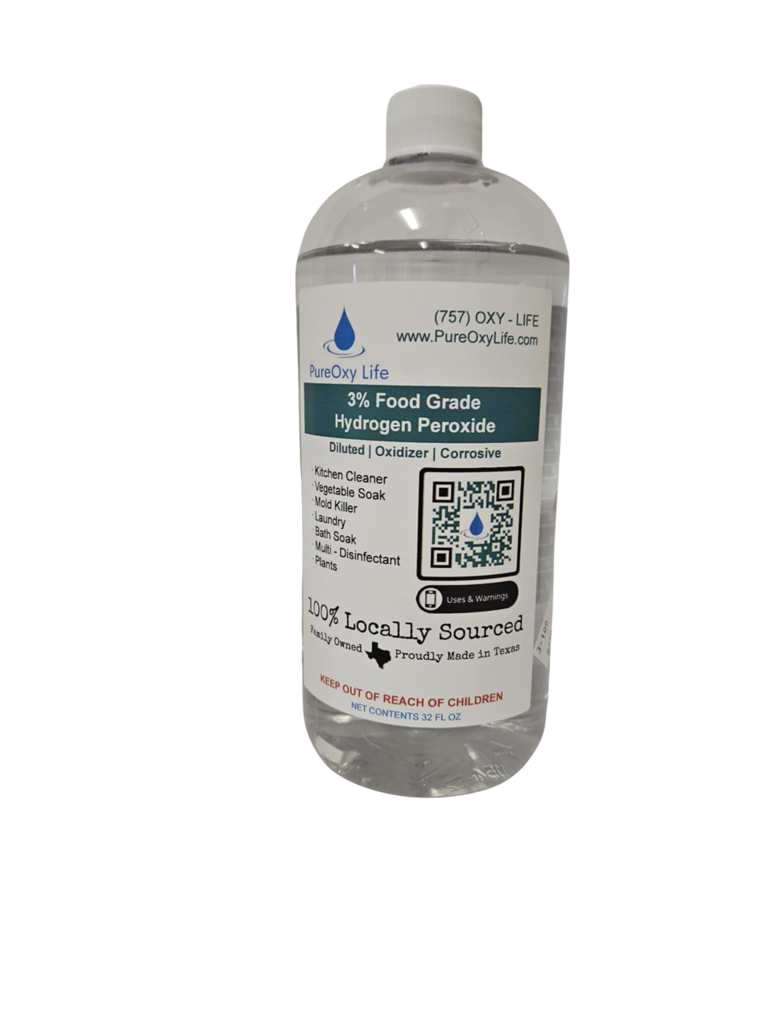 32oz - 3% FG Diluted Hydrogen Peroxide CLR